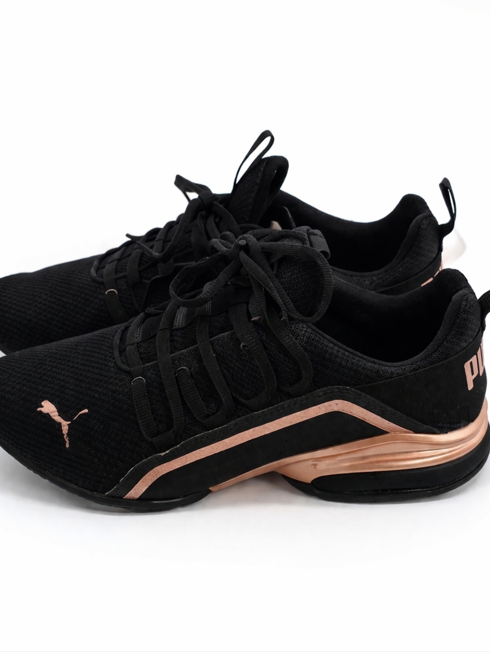 Puma Women's Black and Rose Gold Athletic Shoes